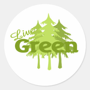 levende groene bomen ronde sticker