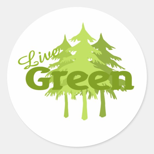 levende groene bomen ronde sticker (Voorkant)