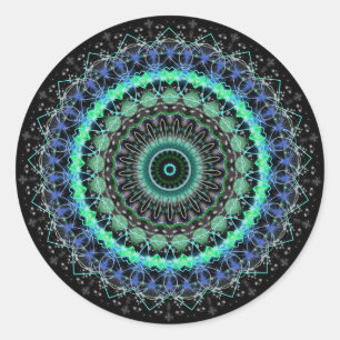 Levende groene Mandala caleidoscoop stickers