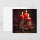 Levende kerstkaars kerstgroet kaart (Voorkant / Achterkant)