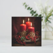 Levende kerstkaars kerstgroet kaart (Staand voorkant)