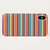 Levende koraal-, blauwe en gele strepen Case-Mate iPhone case (Achterkant (horizontaal))