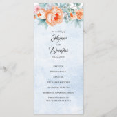 Levende koraal bloemenelegante bruiloft programma' programma (Voorkant)