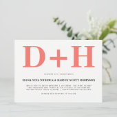 Levende koraalinitialen met gedurfde typografie br kaart (Staand voorkant)