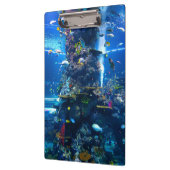 levende koraalrif met vis klembord (Links)
