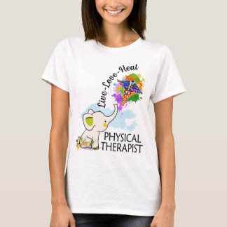 levende liefde geneest fysieke therapeutische olif t-shirt