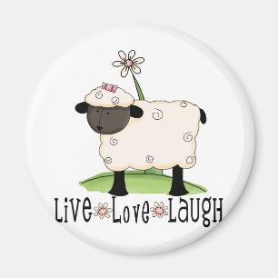 levende liefde-lacht-schaap magneet