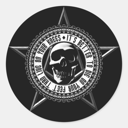 Levende of sterven schedel Stickers (Voorkant)