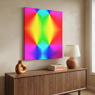 Levende Regenboog Moderne Abstracte, Dopamine Deco Canvas Afdruk