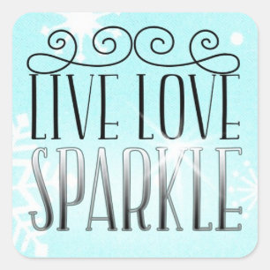 "LEVENDE VLOEIBARE SPARKLE" VIERKANTE STICKER
