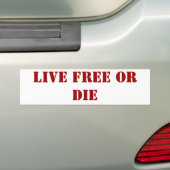 LEVENDE VRIJ OF DIE BUMPERSTICKER (Op auto)