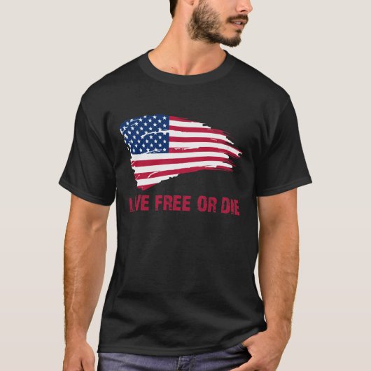 LEVENDE VRIJE OF DIE VLAGGESCHIRT T-SHIRT (Voorkant)