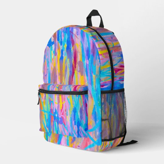 Levende waterval bedrukte rugzak (Achterkant Hoek Rechts)