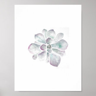 Levende Waterverven: Paars en slak Poster