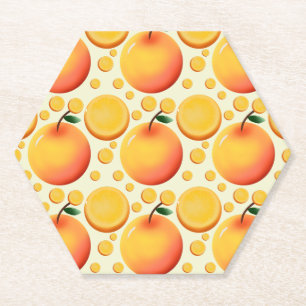 Levendig 3D glanzend oranje en mandarijn fruit  Kartonnen Onderzetters