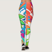 Levendig aardbeienkunstwerk leggings (Achterkant)