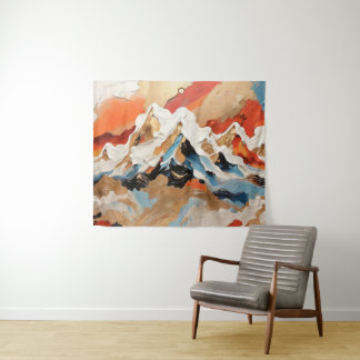 Levendig Abstract alpenberglandschap Wandkleed