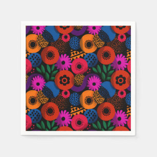 Levendig Abstract bloemig en geometrisch patroon Servet