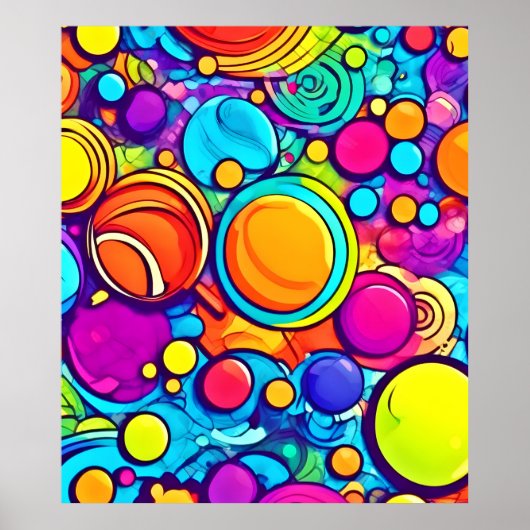 Levendig Abstract Bubbels artwork Poster (Voorkant)