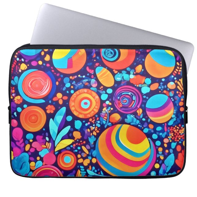 Levendig Abstract Bubble-universum Laptop Sleeve (Voorkant)
