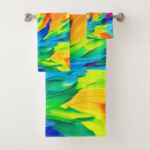 Levendig Abstract expressionisme schilderij Bad Handdoek (Insitu)