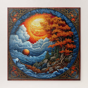Levendig Abstract Fantasielandschap Legpuzzel