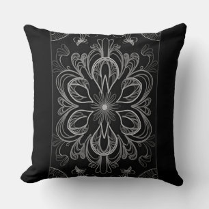 Levendig Abstract Floral Grey Dual Design Kussen