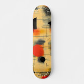 Levendig Abstract geel en rood skateboard ontwerp (Voorkant)
