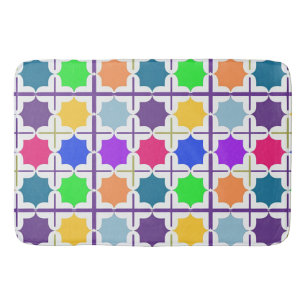 Levendig abstract geometrisch patroon in felle kle badmat