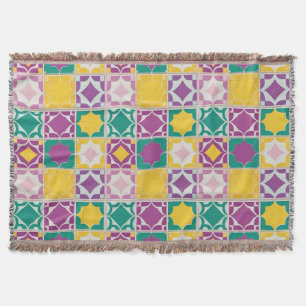Levendig abstract geometrisch patroon in felle kle deken