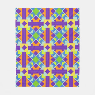 Levendig abstract geometrisch patroon in felle kle fleece deken