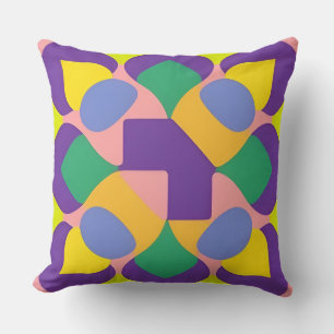 Levendig abstract geometrisch patroon in felle kle kussen