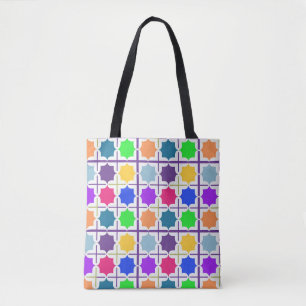 Levendig Abstract Geometrisch Patroon in Krachtige Draagtas