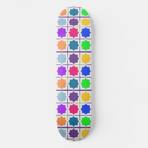 Levendig Abstract Geometrisch Patroon in Krachtige Skateboard