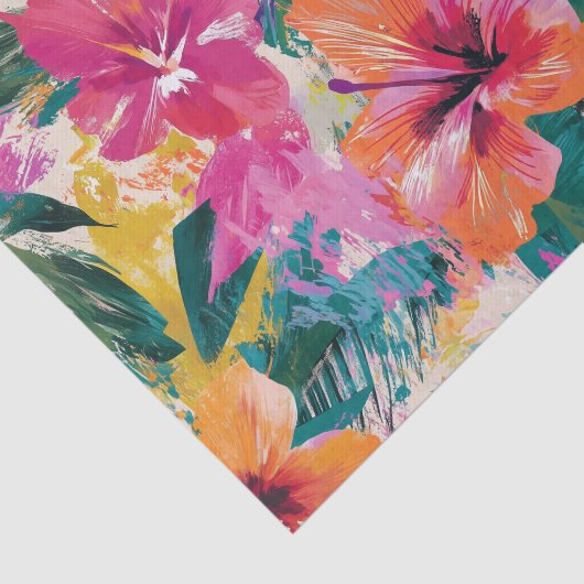 Levendig Abstract Hibiscus ontkoppelingspapier Tissuepapier (Detail)