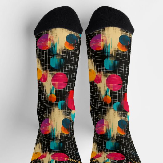 Levendig Abstract kleurrijk penseelstreekpatroon Sokken (Top)