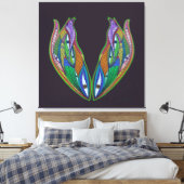 Levendig Abstract kunstwerk - visionaire psychedel Canvas Afdruk (Insitu (Slaapkamer))