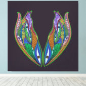 Levendig Abstract kunstwerk - visionaire psychedel Canvas Afdruk (Insitu (Houten vloer))