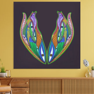 Levendig Abstract kunstwerk - visionaire psychedel Canvas Afdruk