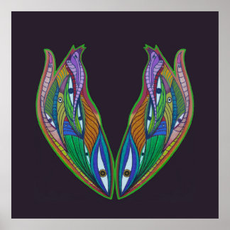 Levendig Abstract kunstwerk - visionaire psychedel Poster