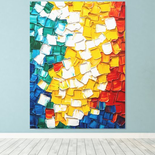 Levendig Abstract olieverfschilderij Canvas Afdruk (Insitu (Houten vloer))