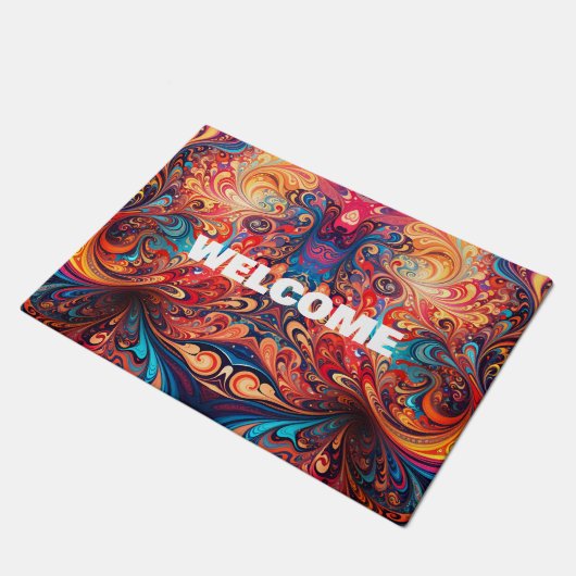 Levendig abstract ontwerp deurmat (Schuin)