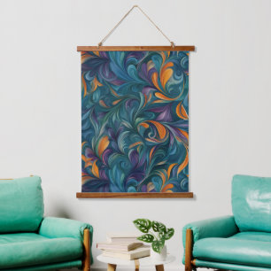 Levendig Abstract Paisley-geïnspireerd patroon (2) Hangend Wandkleed
