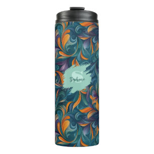 Levendig Abstract Paisley-geïnspireerd patroon (2) Thermosbeker