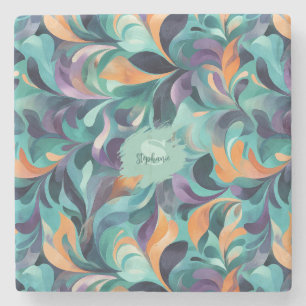Levendig Abstract Paisley-geïnspireerd patroon Stenen Onderzetter