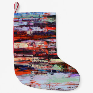 Levendig abstract schilderij kleine kerstsok