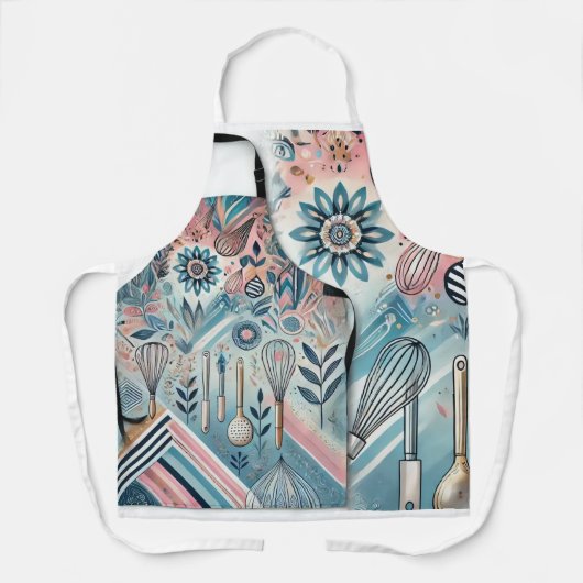 ✨ Levendig Abstract Schort met keukenthema (Voorkant)