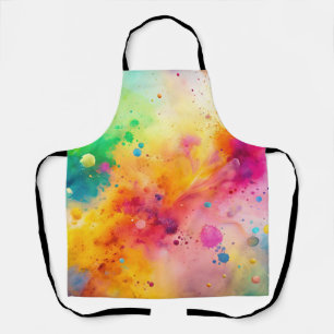 Levendig Abstract Waterverf Spatpatroon Schort