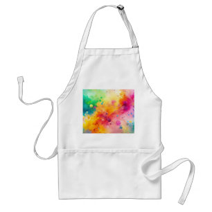 Levendig Abstract Waterverf Spatpatroon Standaard Schort
