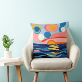 Levendig Abstract zeegezicht Kussen (Stoel)